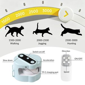 ZMaker Kedi Koşu Oyuncağı, İç Mekan Elektrikli Akıllı Düğümlü Kedi Oyuncağı, Kuş Sesi Simüle Edilmiş Avlanma Kedi Oyuncağı - Product Image 4