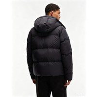 Veste d'hiver matelassée unisexe OEM personnalisée en gros pour homme, manteau à capuche imperméable en nylon