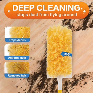 Microfiber <b>Duster</b> With Removable Cover Yellow 10 Pieces For Home And Car Cleaning - Product Image 4
