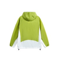 Veste à capuche personnalisée avec logo, blocs de couleur, écologique, séchage rapide, protection solaire UPF 50+, légère, coupe-vent pour l'extérieur