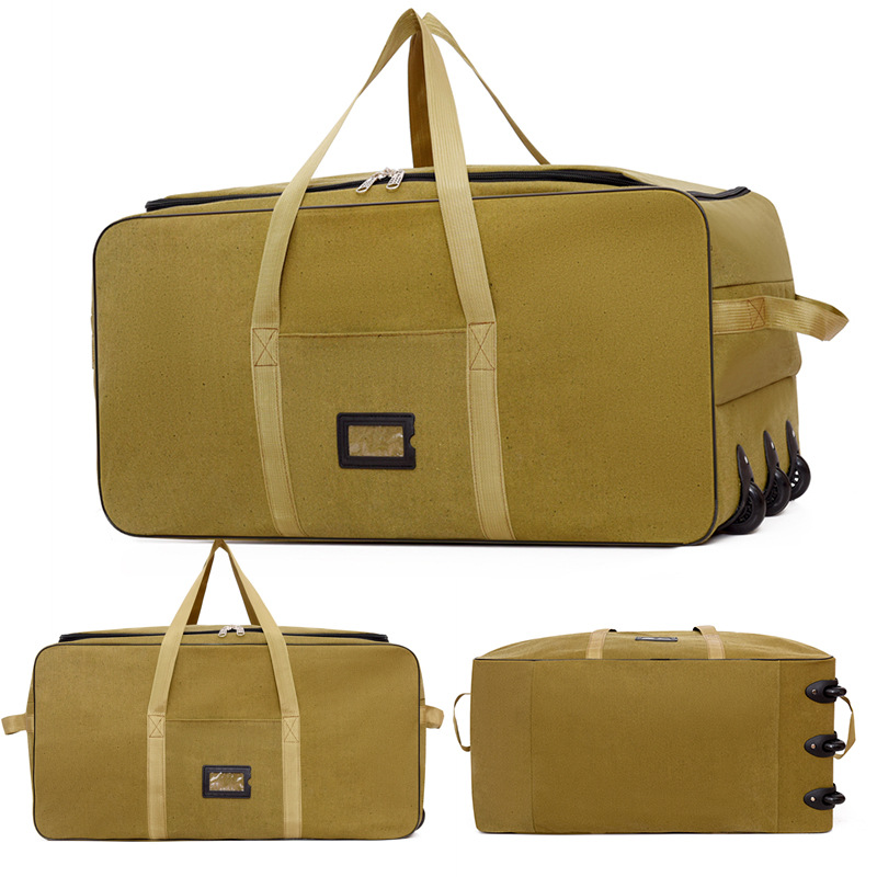 Lona color caqui - tres ruedas de goma