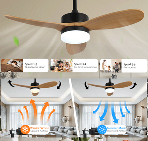Ventilatore da Soffitto Moderno da 36'' con Luce, 3 Pale in Legno, <span class=keywords><strong>LED</strong></span> Dimmerabile, Telecomando, Lampadario con Ventilatore - Product Image 5