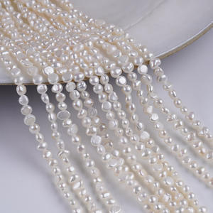 Collar de Perlas Barrocas de Agua Dulce Natural de Zhuji, 4-5 mm, Blancas, con Orificio Horizontal, de Doble Cara, Semi-Acabadas, para Joyería DIY - Product Image 4