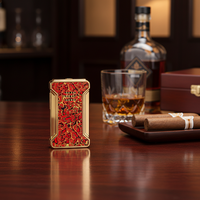 Briquet électronique à torche unique en métal JIFENG JF-092 avec impression UV personnalisée, rechargeable au butane, idéal pour les cadeaux d'affaires
