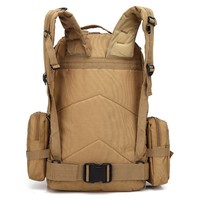 Sac à dos tactique Molle imperméable pour sports de plein air, randonnée, survie, en polyester, avec fermeture éclair, design léger, capacité 36-56L, noir