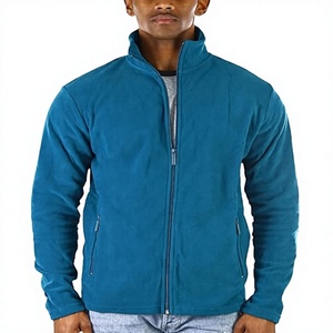 OEM Service Custom Logo Brand 100% Polyester <b>Men's</b> Full Zip up <b>Long</b> Sleeve High Collar Waterproof Winter Polar Fleece <b>Jacket</b> - Product Image 5