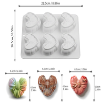 Nouveau moule en silicone de qualité alimentaire pour gâteau et savon, en forme de cœur à 6 nœuds, pour mousse française, idéal pour la Saint-Valentin, pour la fabrication transfrontalière