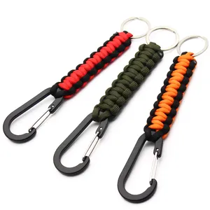 Outdoors Carabiner Survival Paracord Keychain For Backpacking Adventure Hiking