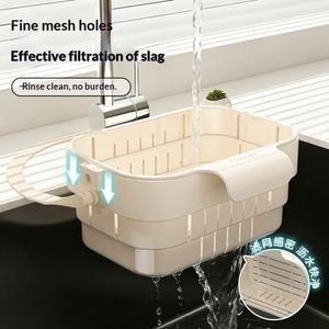 New Style Foldable Hanging Sink Filter Sink Strainer <b>Basket</b> Plastic Kitchen Auto-dump Colander Strainer <b>for</b> Food Waste - Product Image 3
