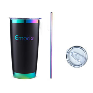 Vaso Térmico de Acero Inoxidable con Recubrimiento en Polvo Arcoíris de 20 oz, con Tapa y Pajita, Aislamiento al Vacío de Doble Pared, para Viajes - Product Image 5