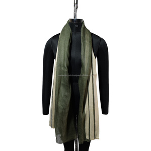 Wholesale Summer Spring Linen Scarf for Girls Custom Logo Printed Traditional <b>Shawl</b> with Striped Pattern Low MOQ - Product Image 5