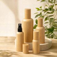 Vente en gros de flacons pulvérisateurs en bambou naturel écologiques de luxe de 15/30/50/100 ml, rechargeables, à fine brume, pour cosmétiques