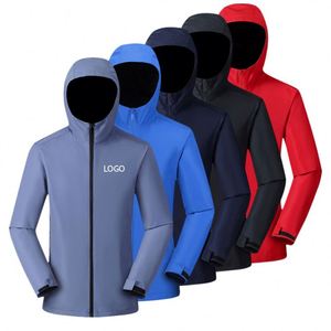 Chaqueta Cortavientos con Logotipo Personalizado, Gabardina de Tela Suave, Impermeable, para Exteriores, Talla Grande, para Hombre, Transpirable, Ligera, con Capucha - Product Image 2