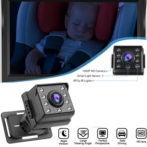 Moniteur de caméra de voiture pour bébé 1080P avec vision nocturne de 4.3 pouces Objectif grand angle de 150 ° Sécurité face arrière Caméra de voiture - Product Image 6