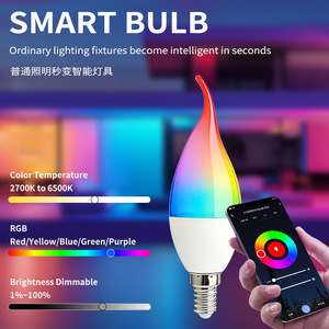 หลอดไฟอัจฉริยะ LED E26 เปลี่ยนสีได้ ปรับความสว่างได้ ควบคุมด้วยเสียงผ่าน WiFi แสงเทียน - Product Image 3
