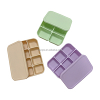 Moules pour congélateur en silicone personnalisés pour soupe et aliments Plateau à glaçons Moules à glace en silicone avec couvercle Parfait pour les boissons Congélateur Aliments pour bébés Sans BPA