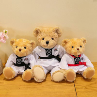 Peluche Ours Mignon Taekwondo en Polyester Personnalisable pour Événements de Clubs d'Arts Martiaux Style Karaté Cadeau Idéal