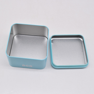Oferta Especial: Caja Metálica Cuadrada Azul Personalizada con Logotipo, Contenedor de Metal con Tapa para Regalo, Té, Chocolate, Dulces, Relojes - Product Image 5