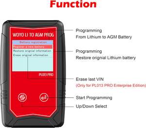 Nouveauté WOYO Pl013 & PL013 PRO pour <span class=keywords><strong>Porsche</strong></span> <span class=keywords><strong>Cayenne</strong></span> 2018 à 2023 Remplace la <span class=keywords><strong>batterie</strong></span> au lithium par une <span class=keywords><strong>batterie</strong></span> AGM Programmeur - Product Image 2