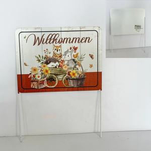 Panneau décoratif de jardin en fer rectangulaire, imperméable et thermolaqué, sur le thème du Festival de la Récolte de la Citrouille - Product Image 4