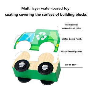 लकड़ी के यातायात वाहन मॉडल खिलौने 9 यातायात संकेत और 6 कार ब्लॉक प्ले सेट स्ट्रीट संकेत काम कार लकड़ी शैक्षिक खिलौना - Product Image 6