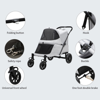 Nouveau design Poussette de jogging pour chien gris Fournisseur Grande poussette pour chien avec rampe
