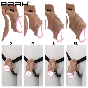 กรงครอบอวัยวะเพศชาย FRRK Resin Skin รูปทรงเหมือนจริง พร้อมห่วงรัดอวัยวะเพศชาย 4 ขนาด ปลอกครอบอวัยวะเพศชาย ของเล่นผู้ใหญ่ BDSM สำหรับผู้ชาย - Product Image 1