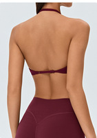 Soutien-gorge de sport à col halter, dos réglable, rembourrage amovible, respirant, séchage rapide, idéal pour le yoga, la danse et la gym
