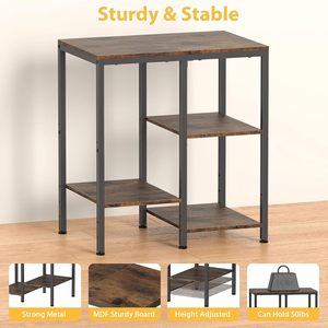 Microwave oven rack, 4-tier adjustable bread rack, coffee station multi-functional <b>storage</b> <b>cart</b>, appliance shelf. - Product Image 4