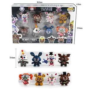 Premium Quality Five nights at Freddy toys action figure 3d pvc doll 8 pcs a set Freddy dolls