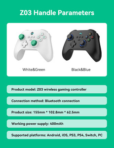 Z03 Wireless <span class=keywords><strong>Game</strong></span> <span class=keywords><strong>Controller</strong></span> 800Hz Return Rate <span class=keywords><strong>3</strong></span> Mode FPS Gamepad untuk Switch PS3 PS4 <span class=keywords><strong>Android</strong></span> <span class=keywords><strong>IOS</strong></span> Dengan Hall Trigger Micro Motion - Product Image 4