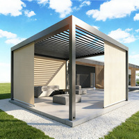 Pergola de luxe Yimu en alliage d'aluminium avec toit à lamelles, imperméable, finition thermolaquée, personnalisable, motorisée, pour extérieur