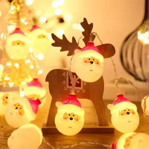 クリスマスガーランドスノーフレークスノーマンエルククリスマス装飾照明サンタクロースクリスマスツリーLEDストリングライト