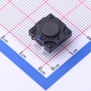 TS-KG10D-BB45F Tactile Switch Through hole Component THT,12x12mm Switch Single Pole Single Throw Round Button 2.5N Through Hole - Product Image 1