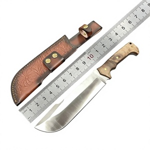 Couteau de chasse à lame fixe Apex Blades International, manche en bois, pointe tombante, acier au carbone, 10 pouces, étui en cuir, usage extérieur DIY - Product Image 2
