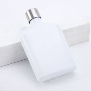 304 Acero inoxidable 8oz Frasco cuadrado Mango Diseño moderno Mini Frasco portátil para exteriores Taza aislada Estilo cuadrado pintado - Product Image 4