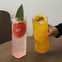 Dunne herbruikbare highball glazen, heldere longdrink cocktail glazen, eenvoudige vierkante sap-, koffie- en melkbekers voor bar, restaurant, thuis en dagelijks gebruik.