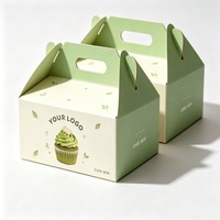 Boîte à emporter en carton mat laminé avec logo personnalisé, pour sushi, bento, biscuits, beignets, pâtisserie, avec fenêtre transparente