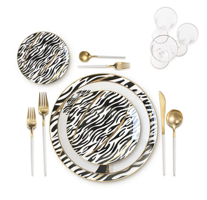 <span class=keywords><strong>Service</strong></span> de table en porcelaine noire moderne personnalisé pour restaurant, <span class=keywords><strong>vaisselle</strong></span> en porcelaine fine avec motif rond pour mariages - Product Image 2