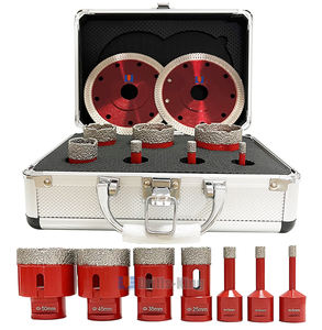 Ensemble de 9 forets <span class=keywords><strong>diamant</strong></span>és <span class=keywords><strong>à</strong></span> noyau M14 brasés sous vide, kit de scie cloche <span class=keywords><strong>diamant</strong></span>ée pour carrelage en porcelaine, pour percer le céramique, le granit et le marbre - Product Image 5