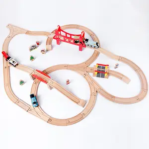 אשור תומא גשר רכבת אתר מסלול אביזרי עץ רכבת חינוך ילד ילד צעצוע רב מסלול מירוץ צעצוע