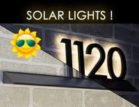 Offre Spéciale : Lettres Lumineuses Solaires 3D Verticales en Métal Haute Luminosité pour Numéros de Maison, Idéales pour l'Extérieur et la Décoration de Voitures