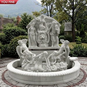 <span class=keywords><strong>Fontaine</strong></span> d'eau murale <span class=keywords><strong>de</strong></span> jardin Semi-circulaire, <span class=keywords><strong>bassin</strong></span> d'extérieur <span class=keywords><strong>de</strong></span> luxe avec Design <span class=keywords><strong>de</strong></span> coque en marbre, - Product Image 2
