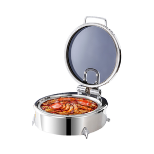 Liantong 6L moderno Hotel restaurante suministros boda <span class=keywords><strong>calentador</strong></span> de alimentos 6 <span class=keywords><strong>litros</strong></span> plato de frotamiento combustible Buffet estufa ventana Visual para fiesta - Product Image 6