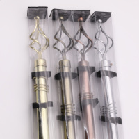 Nouvel ensemble de tringles à rideaux doubles ou simples réglables en acier inoxydable doré, style Art Déco, écologique et extensible pour fenêtres