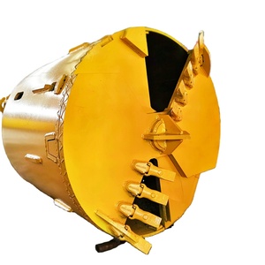 Équipement de forage pour gravier et roches, godet de forage à fond rotatif double avec dents - Product Image 1