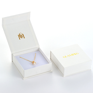 GLAMPKG Printed LOGO <b>Magnetic</b> Closure Jewellery Gift Paper Box Luxury Folding <b>Magnetic</b> Jewelry <b>Button</b> Pouch Packaging - Product Image 2