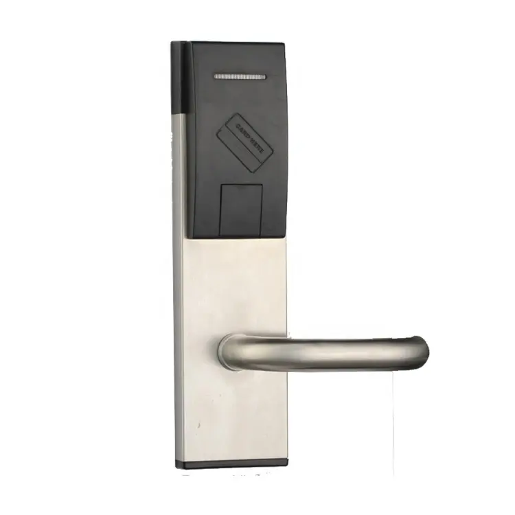 होटल लकड़ी के दरवाज़े के हैंडल लॉक इलेक्ट्रॉनिक सेंसर आरएफआईडी होटल कार्ड दरवाज़ा बंद