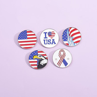 Échantillon gratuit en gros bon marché personnalisé métal alliage de zinc émail pays états-unis amérique drapeau américain épinglette insigne pour la fête nationale