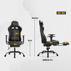 AJUNION Gaming-Stuhl 250lbs <span class=keywords><strong>Massage</strong></span>-Vibrator Computer-Gaming-Stuhl Fernbedienung Racing-Gaming-Stuhl 90-155 °   Verstellbare Fußstütze - Product Image 2